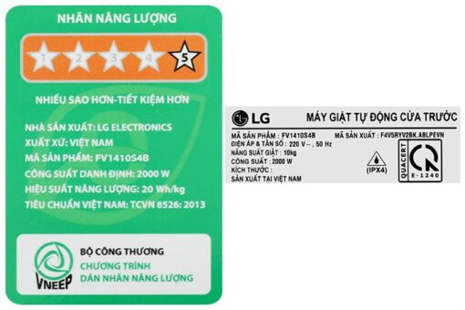 Máy giặt LG AI DD Inverter 10 kg FV1410S4B - Hình ảnh 9