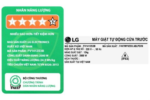 Máy giặt LG AI DD Inverter 12 kg FV1412S3B - Hình ảnh 9
