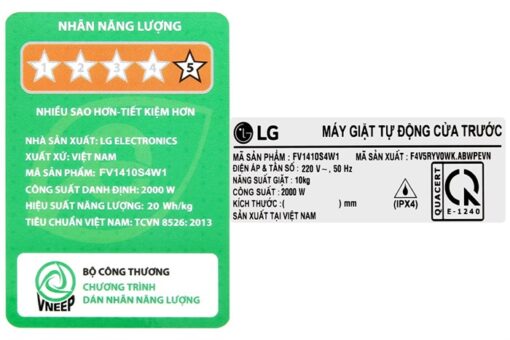 Máy giặt LG AI DD Inverter 10 kg FV1410S4W1 - Hình ảnh 9