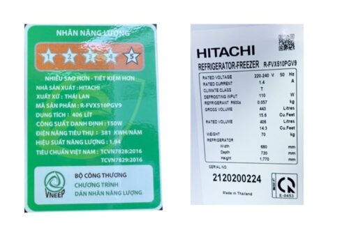 Tủ lạnh Hitachi Inverter 406 lít R-FVX510PGV9 MIR - Hình ảnh 5
