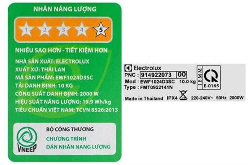 Máy giặt Electrolux UltimateCare 300 Inverter 10 kg EWF1024D3SC - Hình ảnh 9