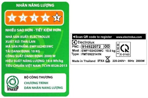 Máy giặt Electrolux UltimateCare 300 Inverter 10 kg EWF1024D3WC - Hình ảnh 3