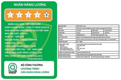 Tủ lạnh Hitachi Inverter 323 lít HRBN6340DUVN - Hình ảnh 3