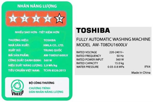 Máy giặt Toshiba Inverter 15 kg AW-T08DU1600LV(MK) - Hình ảnh 10