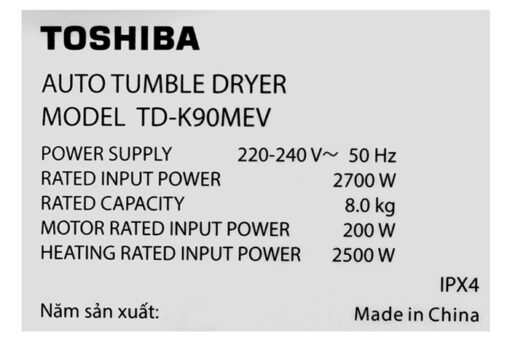 Máy sấy ngưng tụ Toshiba 8 kg TD-K90MEV(SK) - Hình ảnh 3