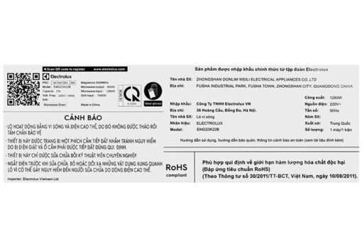 Lò vi sóng có nướng Electrolux EMG23K22B 23 lít - Hình ảnh 7
