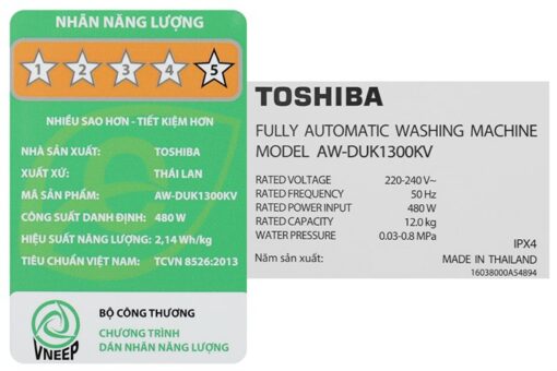 Máy giặt Toshiba Inverter 12 kg AW-DUK1300KV (MK) - Hình ảnh 10