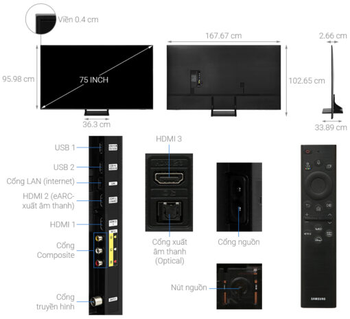 QLED Tivi 4K Samsung 75Q60B 75 inch Smart TV - Hình ảnh 4