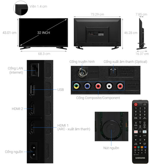 Smart Tivi Samsung 32 inch UA32T4202 - Hình ảnh 4