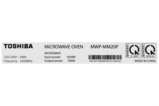 Lò vi sóng Toshiba MWP-MM20P(BK) 20 lít - Hình ảnh 7