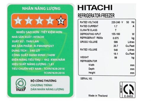Tủ lạnh Hitachi Inverter 540 lít Multi Door R-FW690PGV7 GBK - Hình ảnh 3